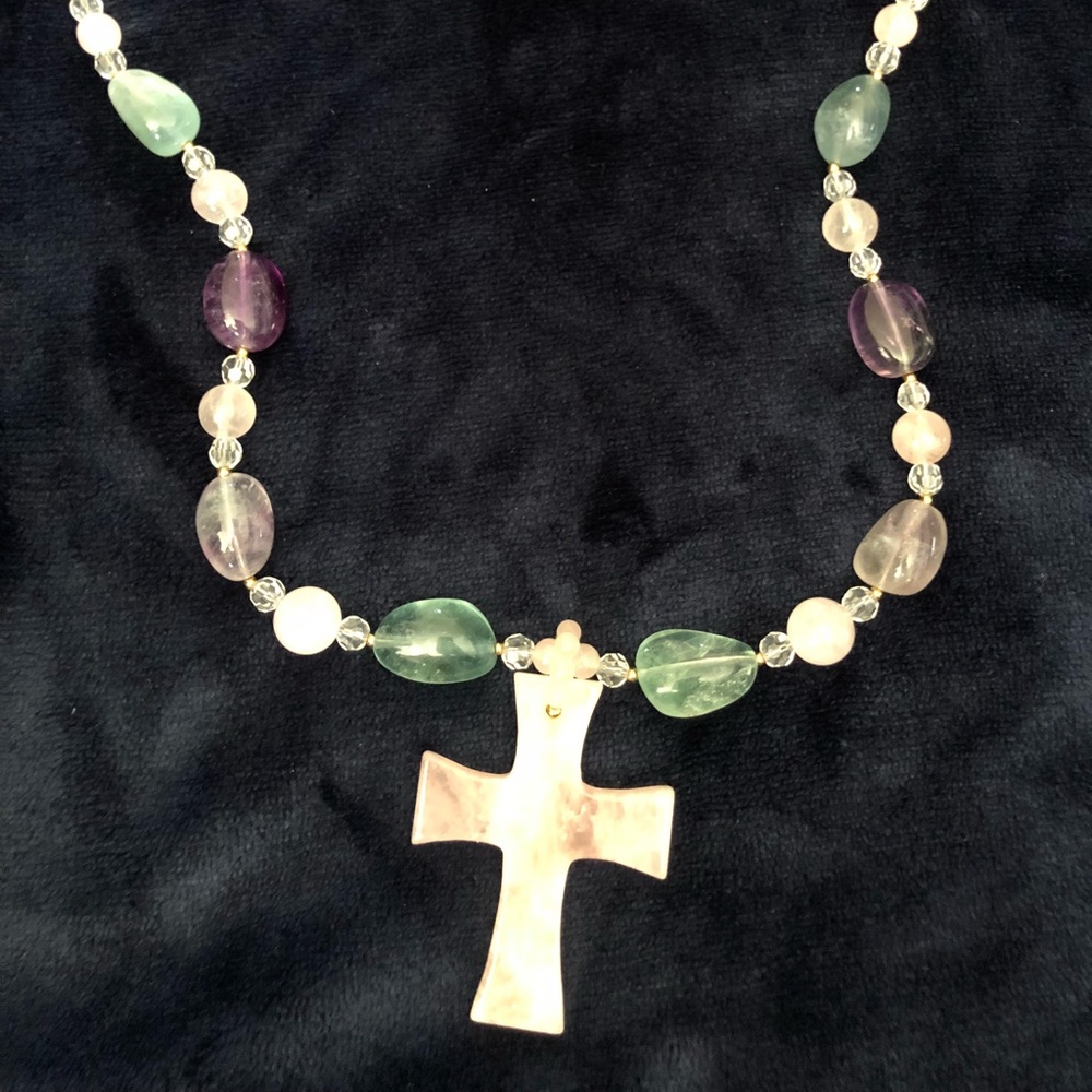 Beaded cross necklace